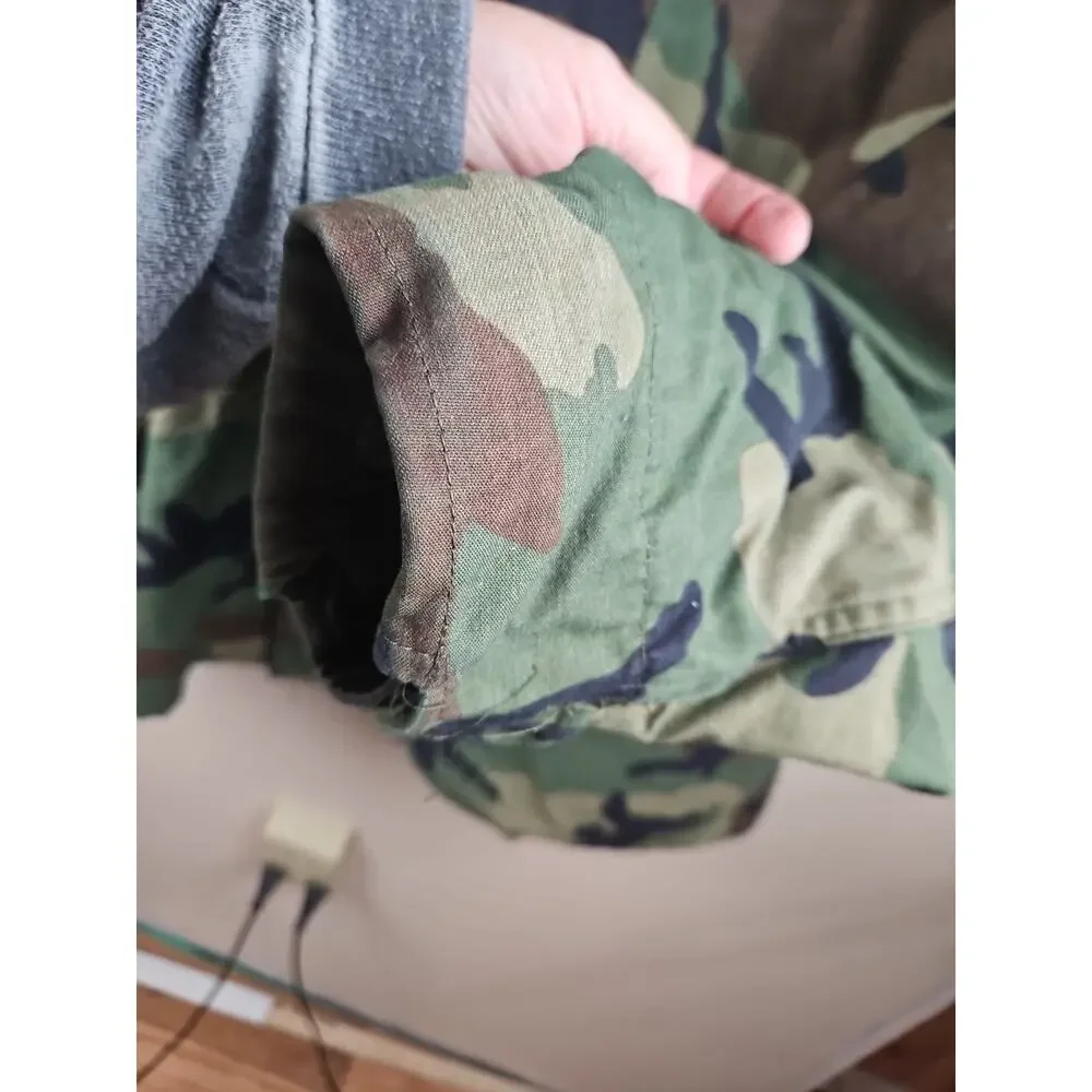 US Military Camo Field Jacket Coat Cold Weather LARGE REGULAR w/ LINER Alpha USA